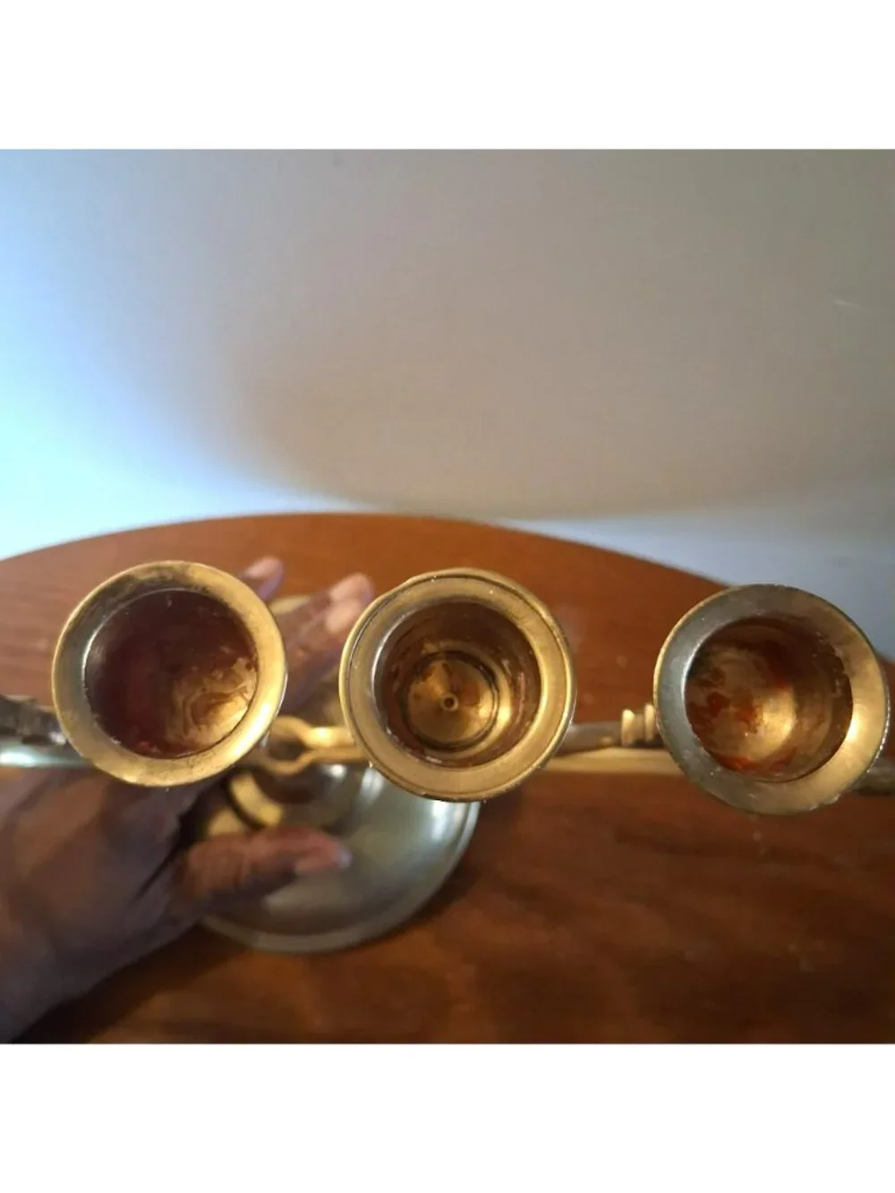 Vintage Chanukah Hanukkah Brass Seven-Branch Menorah Candleabra Candle Holder